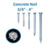 [3/4" - 4"] Concrete Nail / Wall Nail / Paku Simen / Paku Dinding / Paku Batu