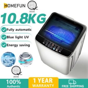 HOMEFUN 10.8KG Automatic Washing Machine Household Mini Dryer Sterilization With Drying Top Load Mesin Basuh
