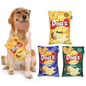 Pet Dog Sniffing Toys Potato Chips Plush Teething Food Slow Feed Hide Food Leakage Dog Pet Blanket Toy Supplies